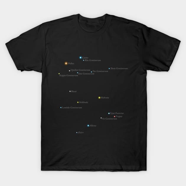 Constellation Gemini T-Shirt by GloopTrekker